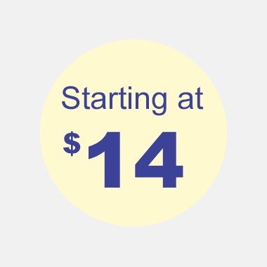 Starting at $14
