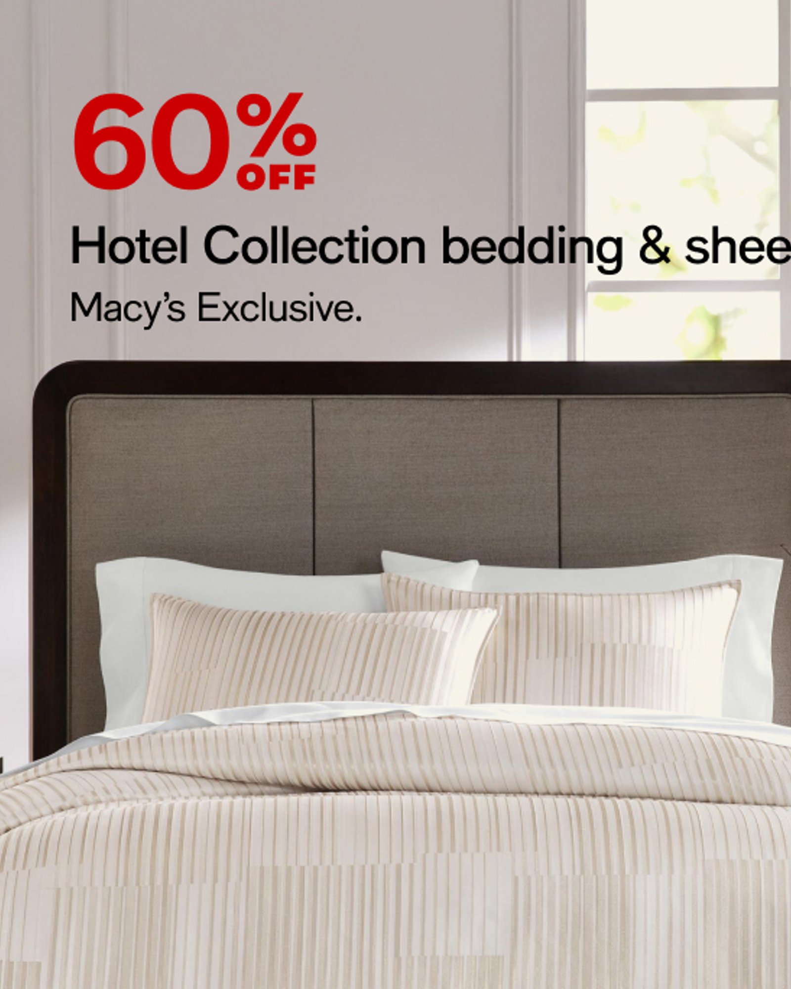60% OFF Hotel Collection bedding & sheets