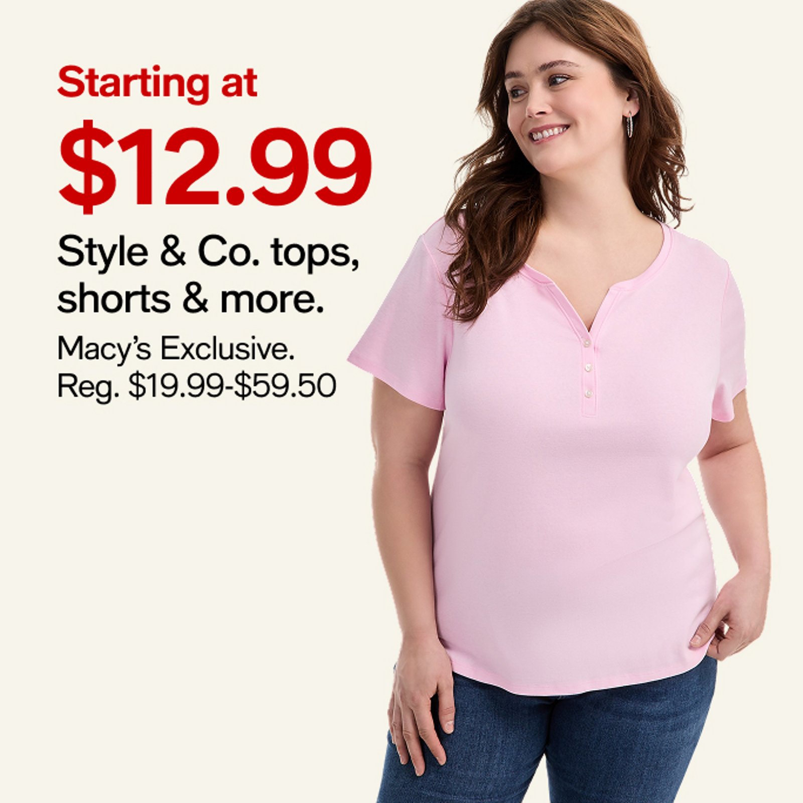 starting at $12.99 Style & Co Tops