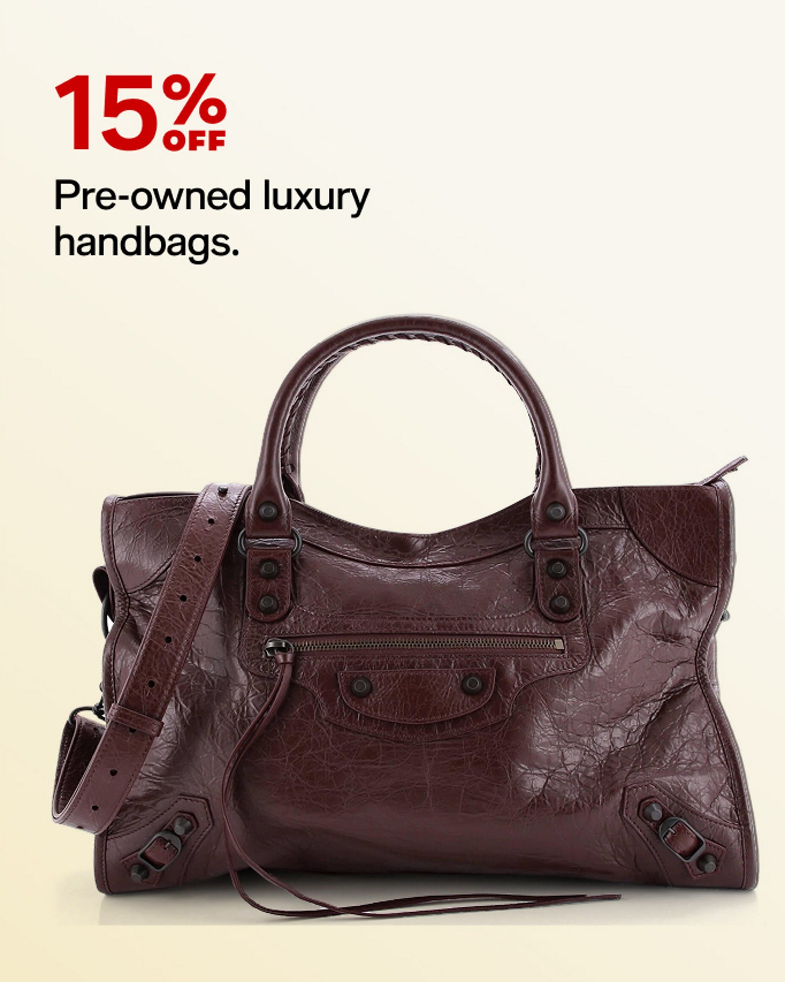 15 off pre owned luxury handbags