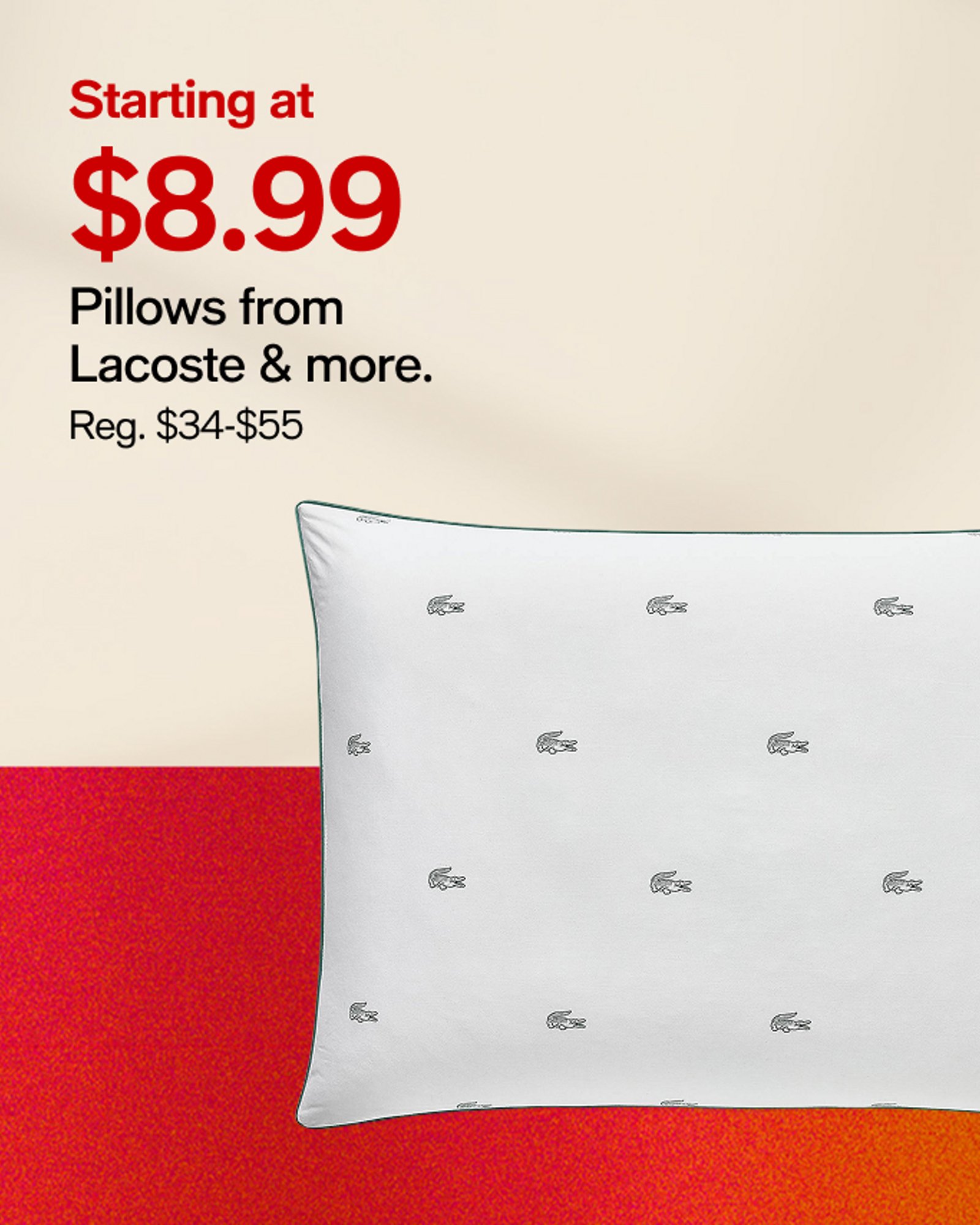 Starting at 8.99 Pillows from Lacoste