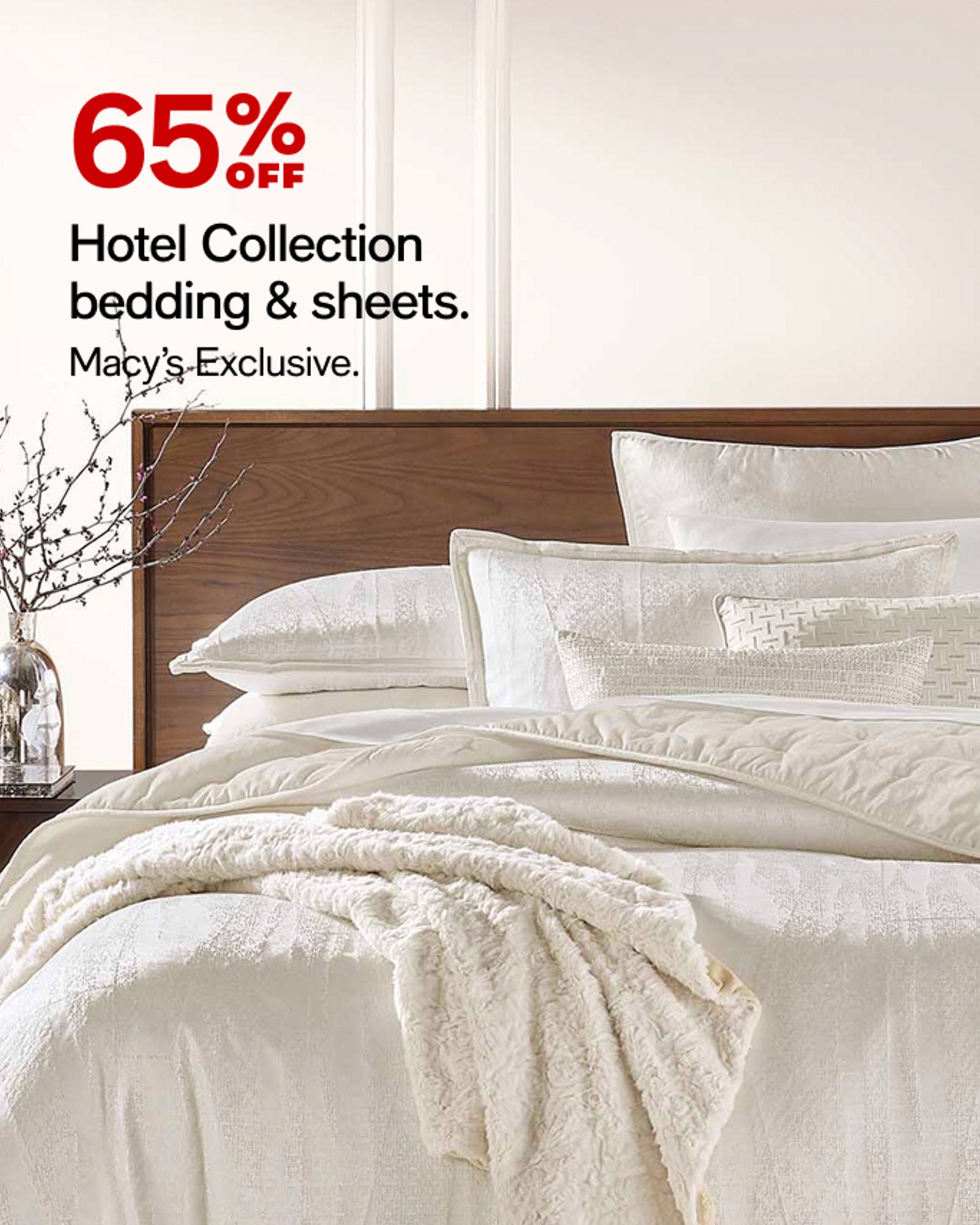 65% Hotel Collection bedding & sheets