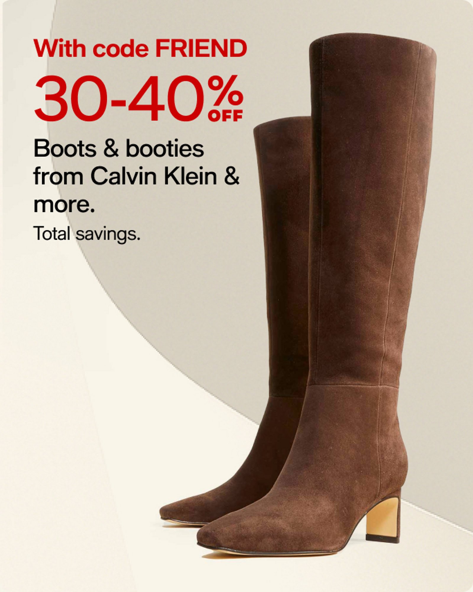 30-40% off boots